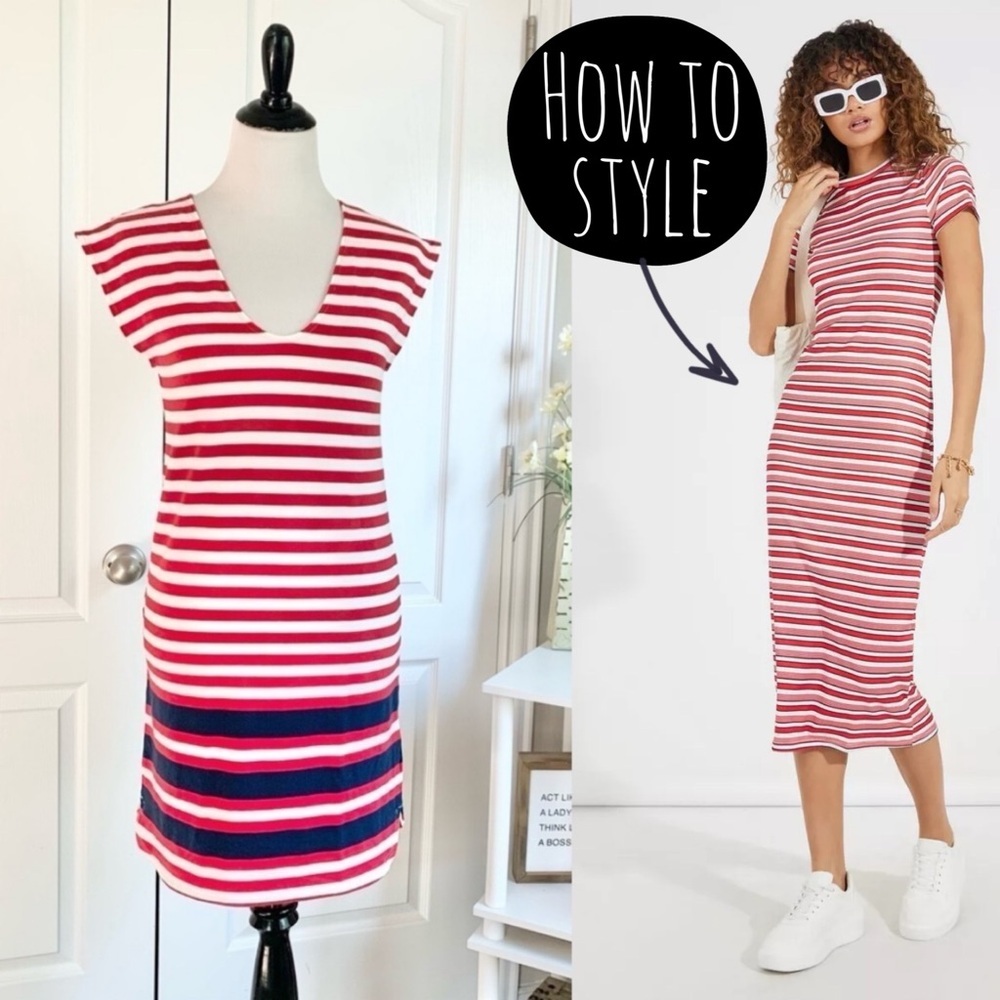Vineyard Vines Woman’s Striped Sleeveless V-neck Dress